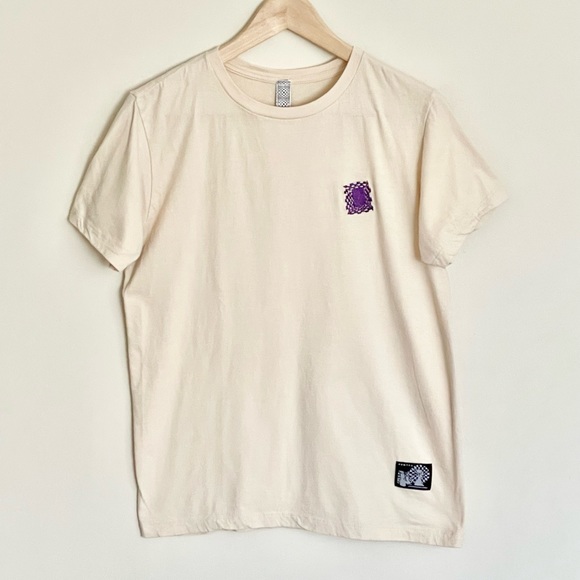 PRMTVO Clothing Embroidered Cosmic Patch Cream T Shirt Adult size Medium - Picture 2 of 8